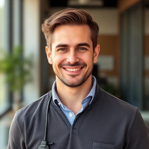 Portret Dr. Andrei P., medic dermatolog — recenzie website medical profesional